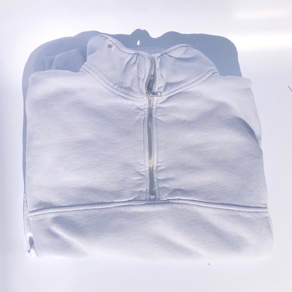 brandy melville baby blue quarter zip